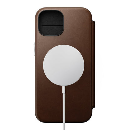 Nomad Modern Leather Folio Case iPhone 15 Pro Max - Brown