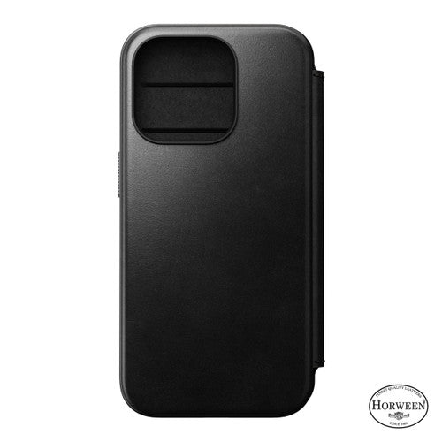 Nomad Modern Horween Leather Folio iPhone 15 Pro - Black