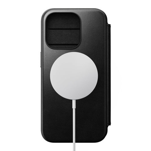 Nomad Modern Horween Leather Folio iPhone 15 Pro Max - Black