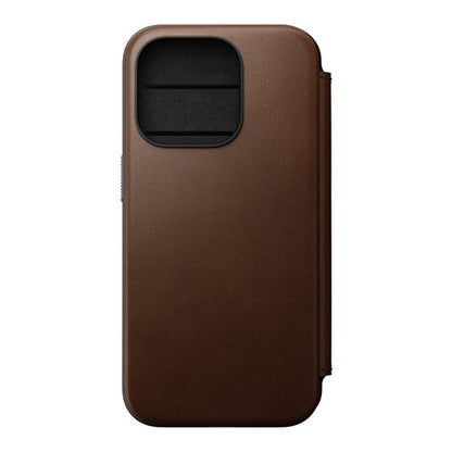 Nomad Modern Leather Folio Case iPhone 15 Pro - Brown