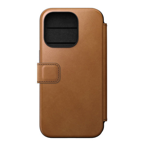 Nomad Modern Leather Folio Case iPhone 15 Pro Max - English Tan