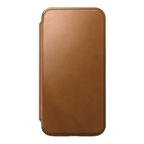 Nomad Modern Leather Folio Case iPhone 15 Pro - English Tan