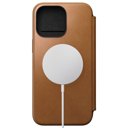 Nomad Modern Leather Folio Case iPhone 15 Pro Max - English Tan