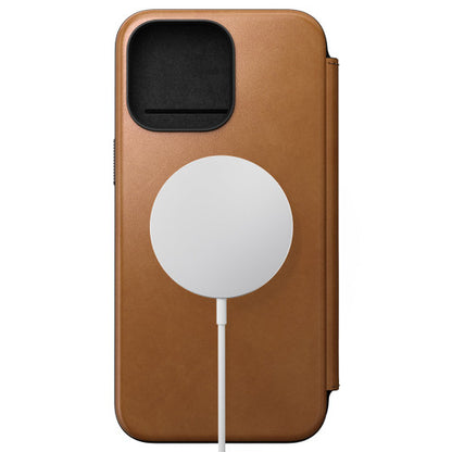 Nomad Modern Leather Folio Case iPhone 15 Pro Max - English Tan