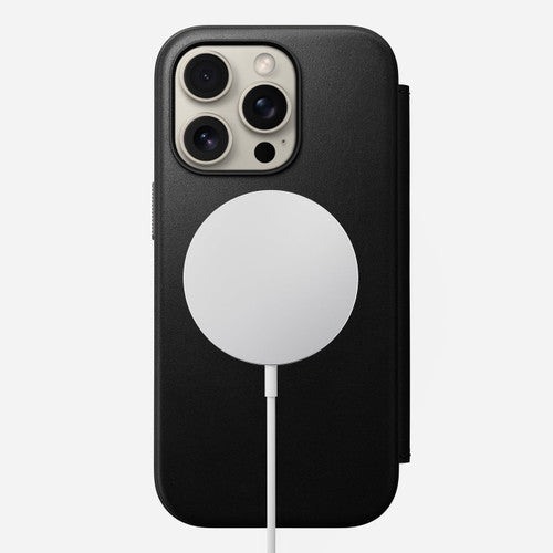 Nomad Modern Leather Folio Case iPhone 16 Pro - Black