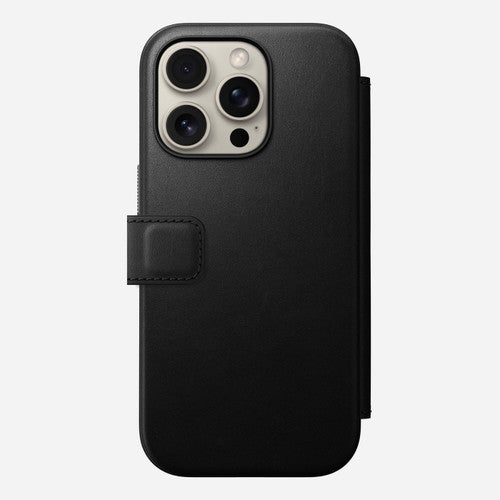 Nomad Modern Leather Folio Case iPhone 16 Pro - Black