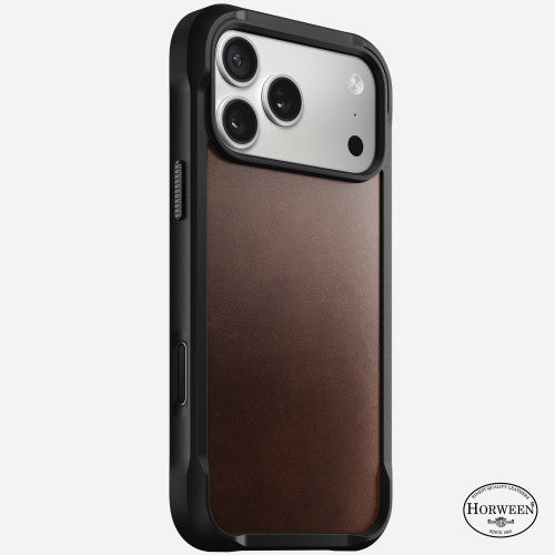 Nomad Rugged Horween Leather Case for iPhone 17 Pro Max - Brown