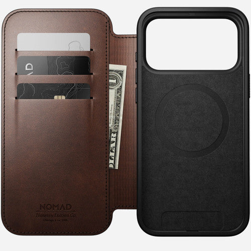 Nomad Modern Leather Folio Case iPhone 17 Pro - Brown