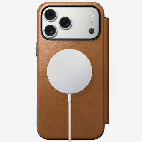 Nomad Modern Leather Folio Case iPhone 17 Pro - English Tan