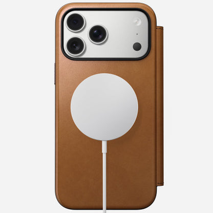 Nomad Modern Leather Folio Case iPhone 17 Pro - English Tan