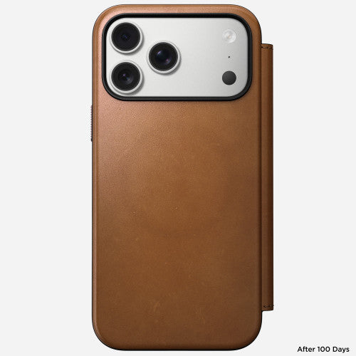Nomad Modern Leather Folio Case iPhone 17 Pro - English Tan