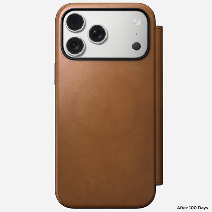 Nomad Modern Leather Folio Case iPhone 17 Pro - English Tan
