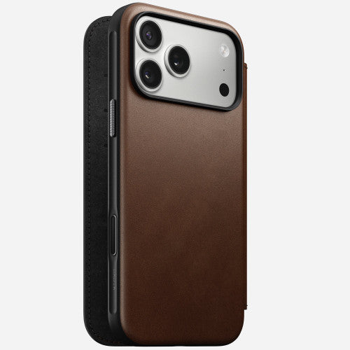 Nomad Modern Leather Folio Case iPhone 17 Pro Max - Brown
