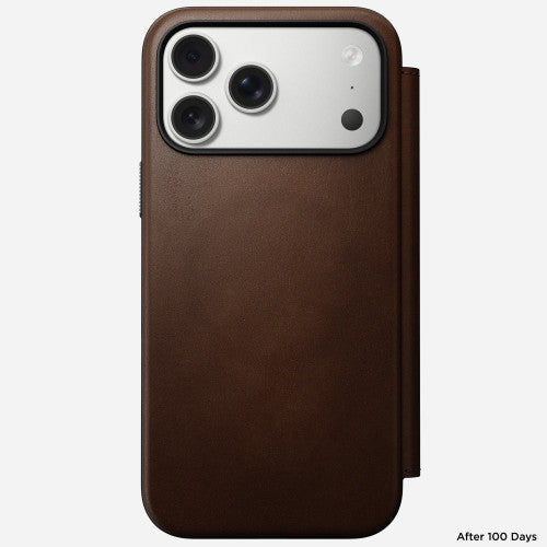 Nomad Modern Leather Folio Case iPhone 17 Pro - Brown
