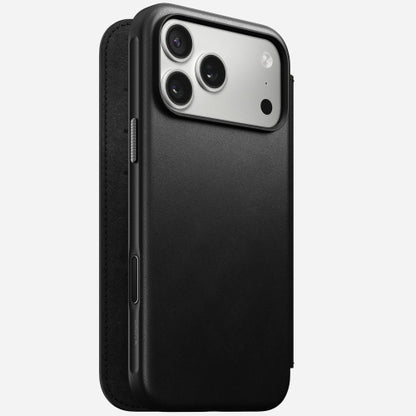 Nomad Modern Leather Folio Case iPhone 17 Pro - Black