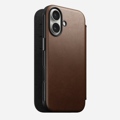 Nomad Modern Leather Folio Case iPhone 17 - Brown