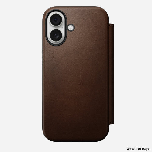 Nomad Modern Leather Folio Case iPhone 17 - Brown