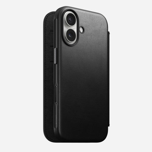 Nomad Modern Leather Folio Case iPhone 17 - Black