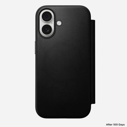 Nomad Modern Leather Folio Case iPhone 17 - Black