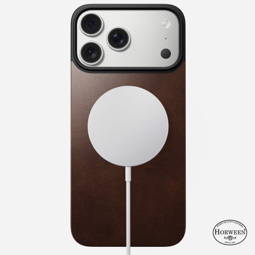 Nomad Magnetic Leather Back Case iPhone 17 Pro - Brown