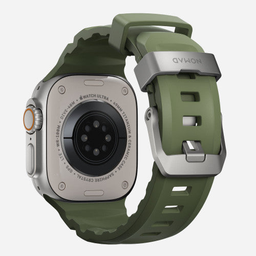 Nomad Rocky Point Band Apple Watch 46/49 mm - Forest Green/Natural Titanium Hardware