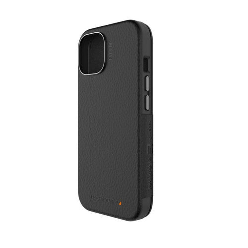 EFM Monaco D3O Leather Wallet Case Armour iPhone 15 - Black/Space Grey