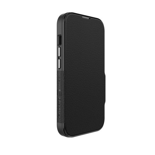 EFM Monaco D3O Leather Wallet Case Armour iPhone 15 - Black/Space Grey