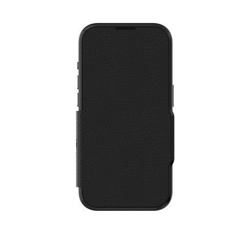 EFM Monaco D3O Leather Wallet Case Armour iPhone 15 - Black/Space Grey