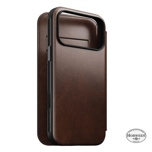 Nomad Modern Leather Folio Case iPhone 17 Pro Max - Brown
