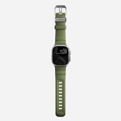 Nomad Rocky Point Band Apple Watch 46/49 mm - Forest Green/Natural Titanium Hardware
