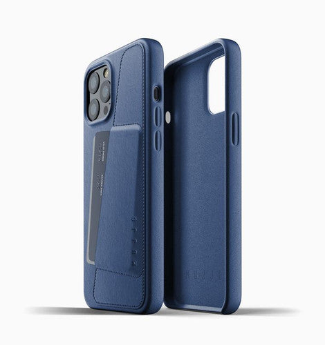 Mujjo Full Leather Wallet Case iPhone 12 Pro Max - Monaco Blue