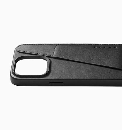 Mujjo Full Leather Wallet Case iPhone 15 Pro Max - Black