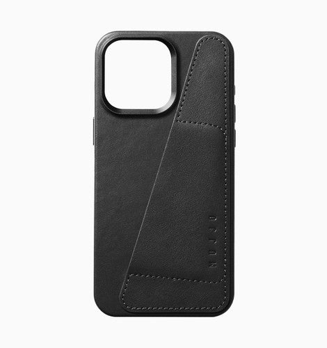 Mujjo Full Leather Wallet Case iPhone 15 Pro Max - Black