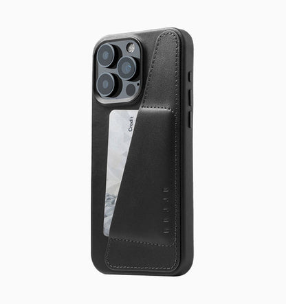 Mujjo Full Leather Wallet Case iPhone 15 Pro Max - Black