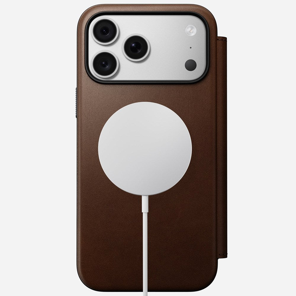 Nomad Modern Leather Folio Case iPhone 18 Pro Max - Brown