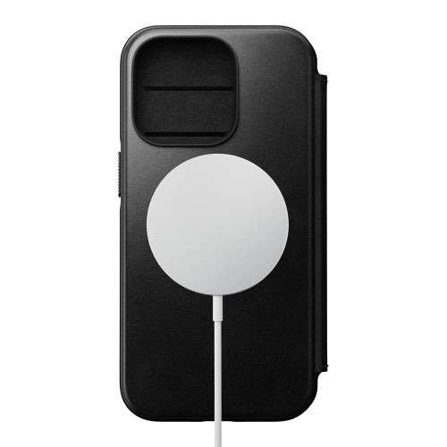 Nomad Modern Horween Leather Folio Case iPhone 14 Pro - Black