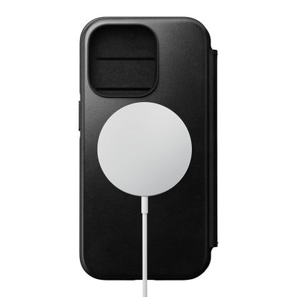 Nomad Modern Horween Leather Folio Case iPhone 14 Pro - Black