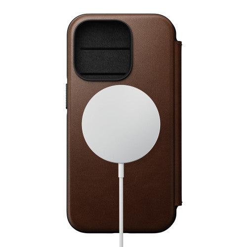 Nomad Modern Leather Folio Case iPhone 14 Pro - Brown