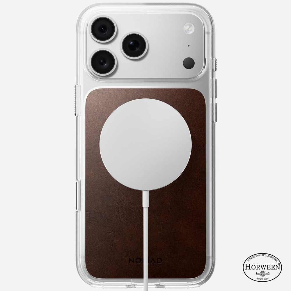 Nomad Clear Leather Horween Case iPhone 18 Pro Max - Brown