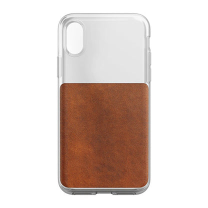 Nomad Horween Leather Clear Case iPhone X/Xs - Rustic Brown