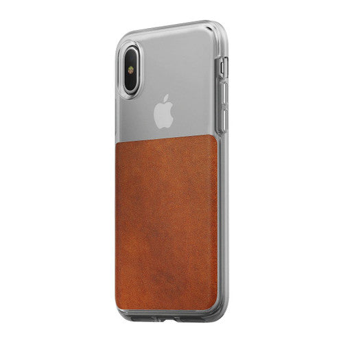 Nomad Horween Leather Clear Case iPhone X/Xs - Rustic Brown