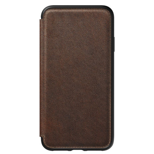 Nomad Horween Leather Rugged Folio Case iPhone Xs Max - Rustic Brown
