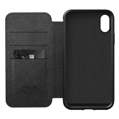 Nomad Horween Leather Rugged Folio Case iPhone Xs Max - Rustic Brown