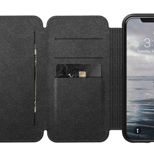 Nomad Horween Leather Rugged Tri-Folio Case iPhone Xs Max - Rustic Brown