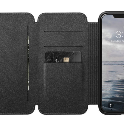 Nomad Horween Leather Rugged Tri-Folio Case iPhone Xs Max - Rustic Brown