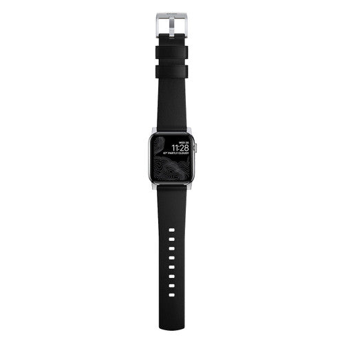 Nomad Modern Band Apple Watch 42/44/45/Ultra 49mm - Black (Silver hardware)
