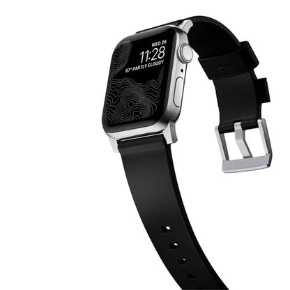 Nomad Modern Band Apple Watch 42/44/45/Ultra 49mm - Black (Silver hardware)