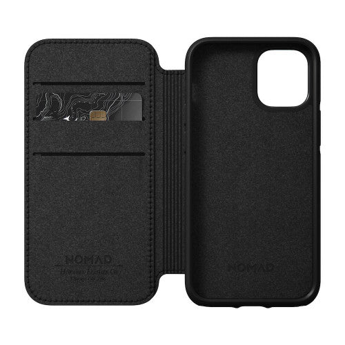 Nomad Leather Rugged Folio Case iPhone 12 Mini - Rustic Brown