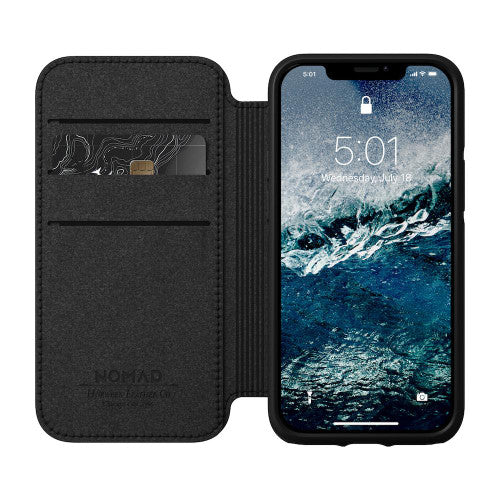 Nomad Leather Rugged Folio Case iPhone 12 Mini - Rustic Brown