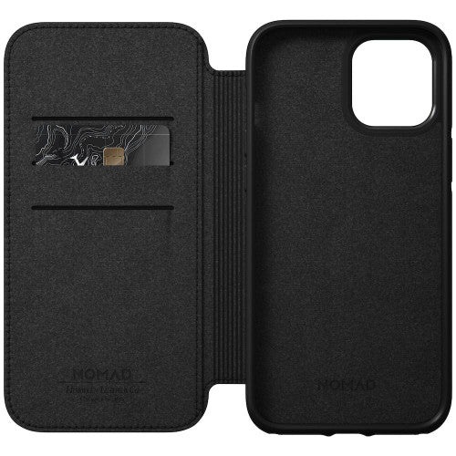 Nomad Leather Rugged Folio Case iPhone 12 Pro Max - Black